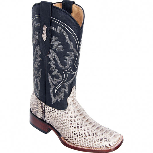 Los Altos Python Natural Leather Sole Square Toe