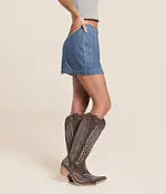 Hidden Peyton Rhinestone Denim Mini Skirt HD5190-RHI