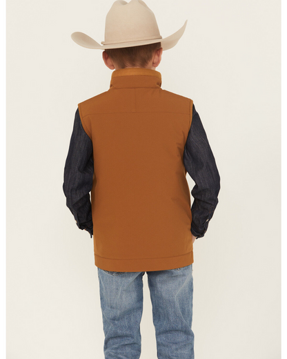 Cinch Brown Windproof Bonded Kids Boys Vest MWV5180001