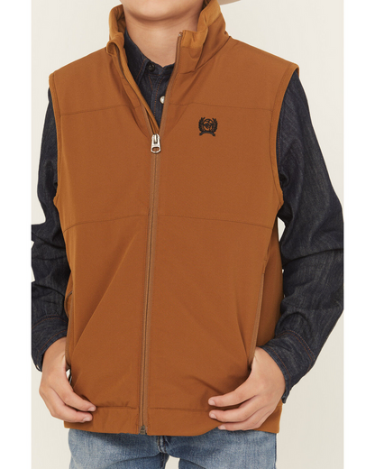 Cinch Brown Windproof Bonded Kids Boys Vest MWV5180001
