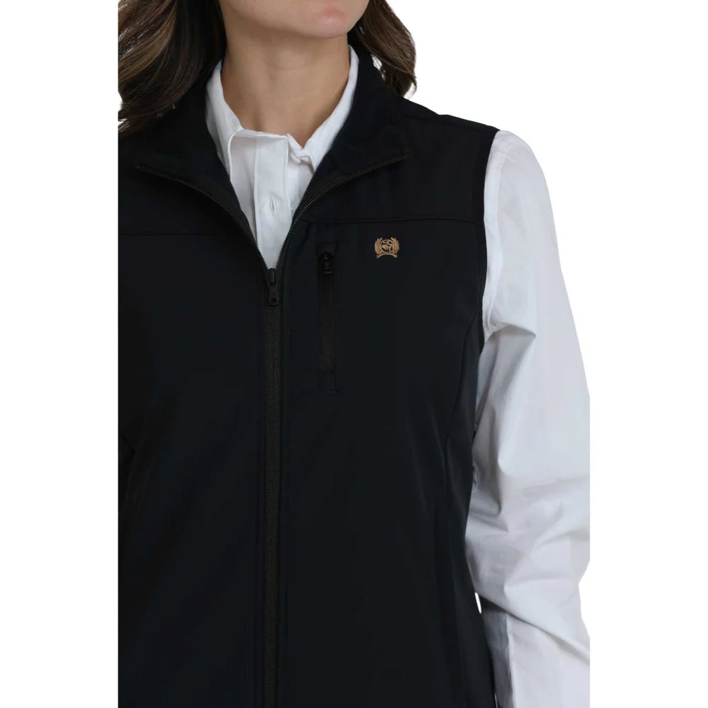 Cinch Ladies Black Windproof Zip Vest MAV9922001