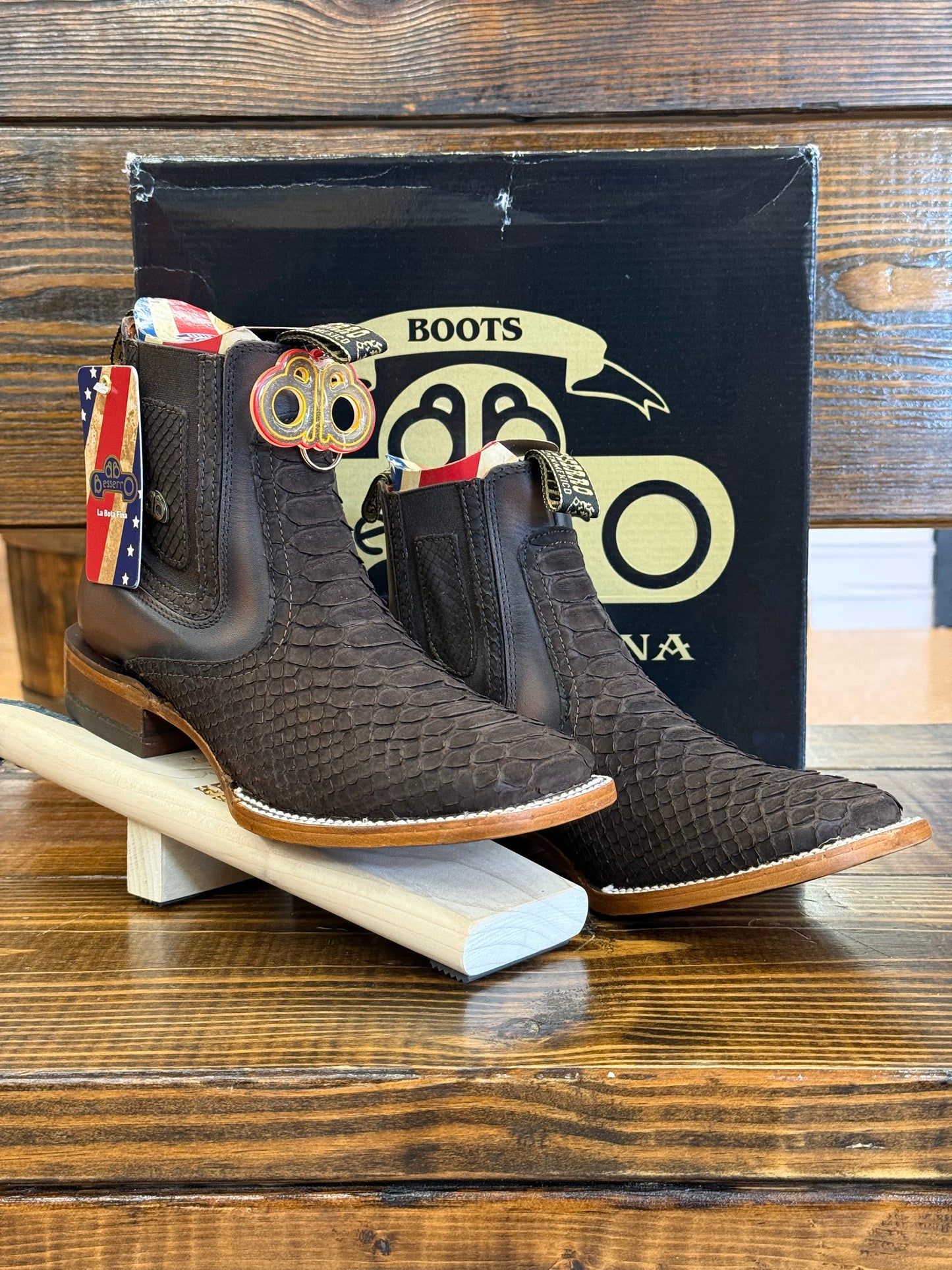 Besserro Brown Original Python Rodeo Botin