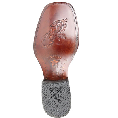 Los Altos Lizard Teju Sanded Brown Leather Sole