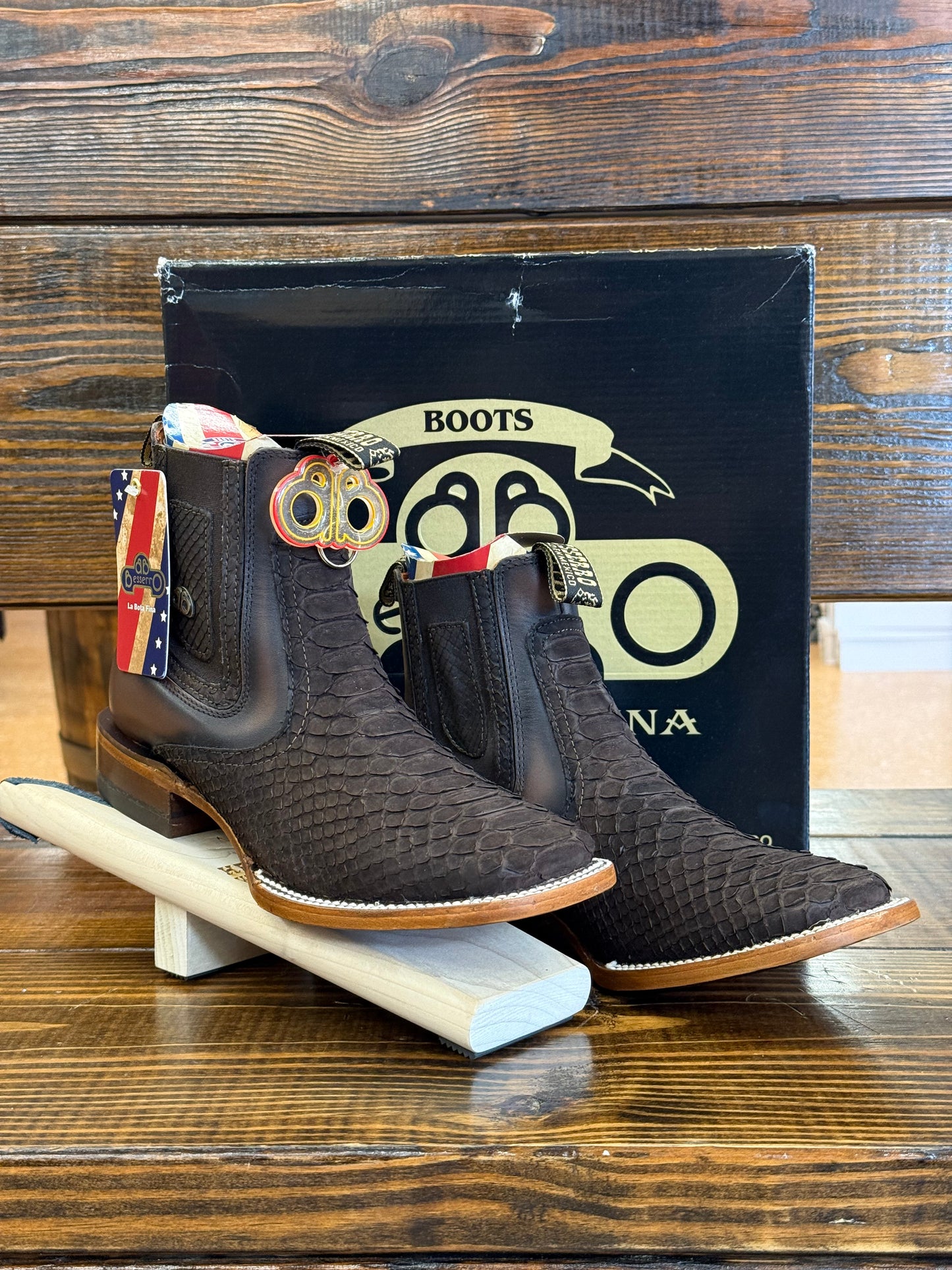 Besserro Brown Original Python Rodeo Botin