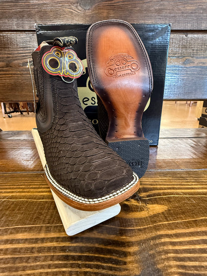 Besserro Brown Original Python Rodeo Botin