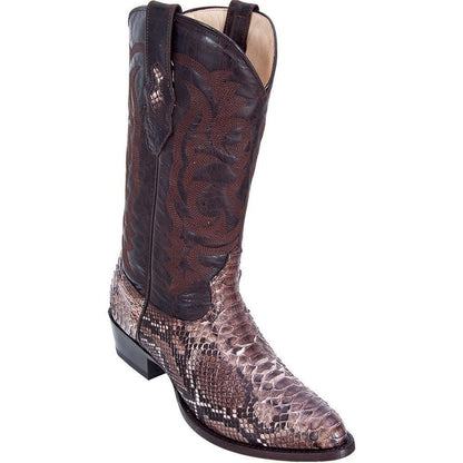 Los Altos Python Rustic Brown Round Toe