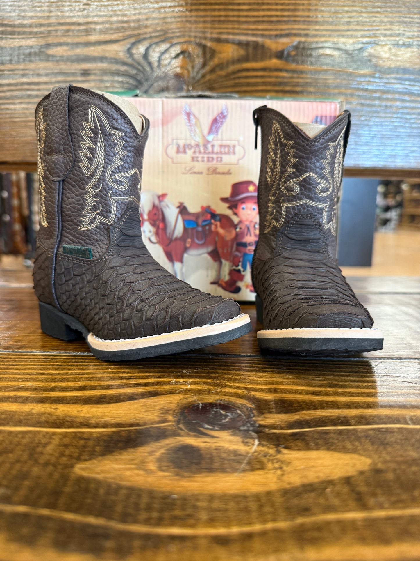 McAllen Kids Phyton Brown Zip Boot