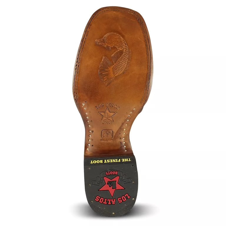 Los Altos Inverted Pirarucu Rustic Cognac Leather Sole