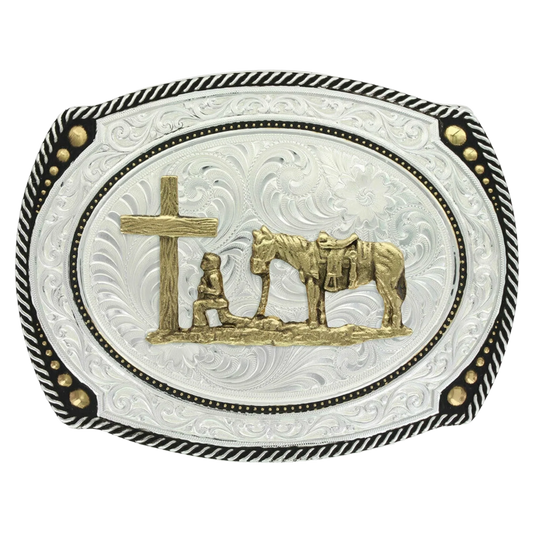 Montana Silversmiths Roped Cameo Christian Cowboy Buckle 31210-731