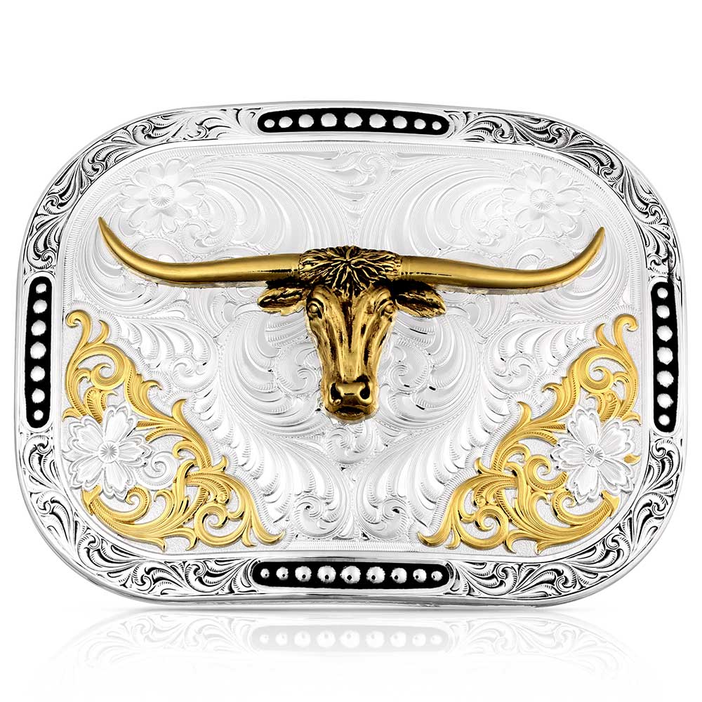 Montana Silversmiths Class Act Buckle With Longhorn 53510-767H