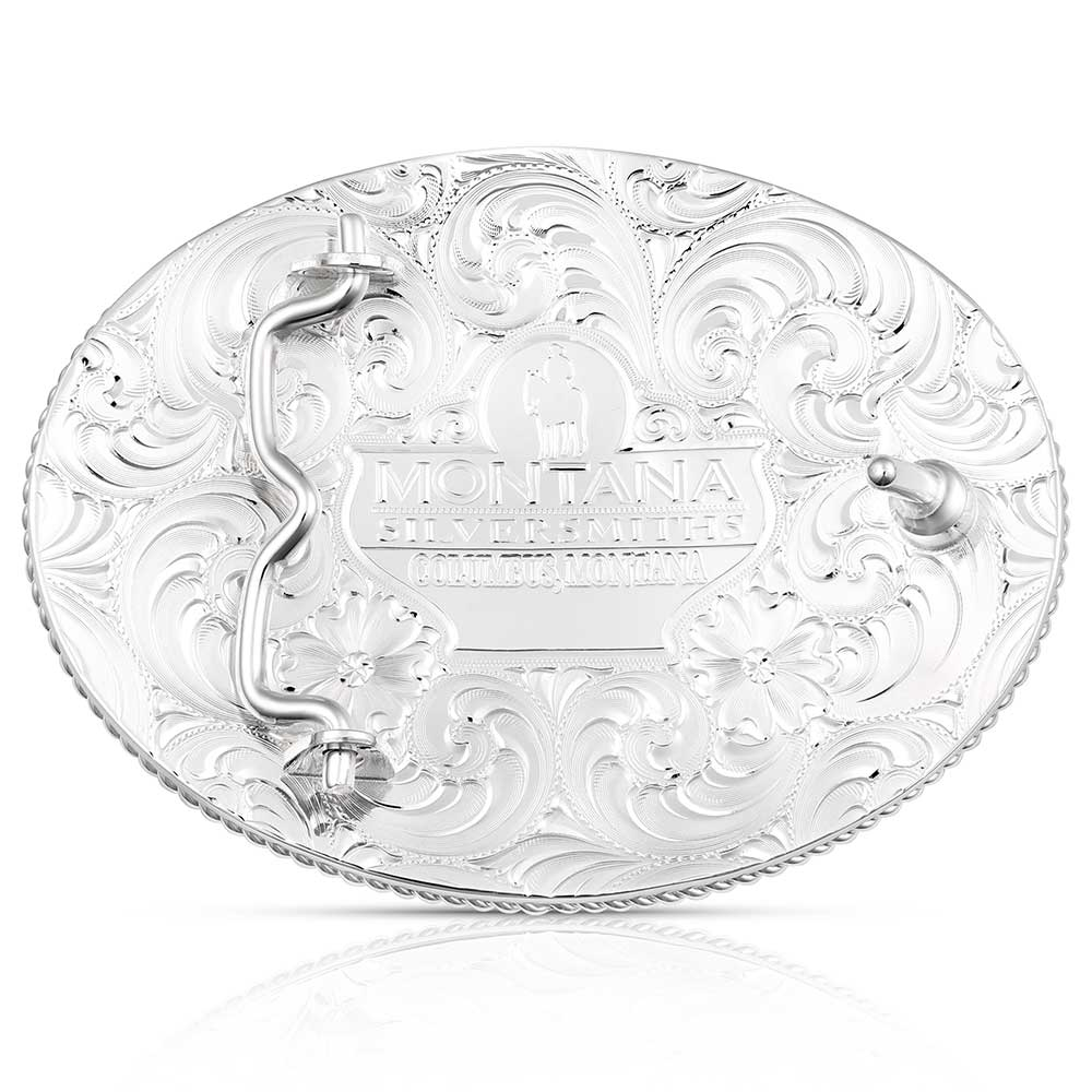 Montana Silversmiths 2 Tone Oval Christian Cowboy Buckle 6186-731