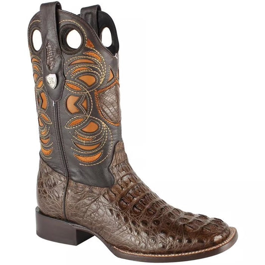 Wild West Boots Caiman Hornback Brown