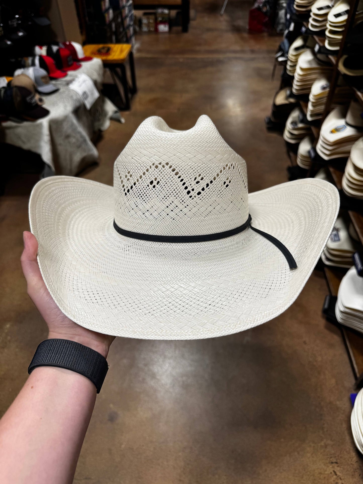 American Hat Co. Straw Hat 7420 RC 2CBLK