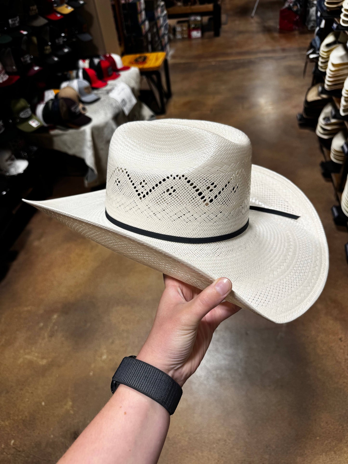 American Hat Co. Straw Hat 7420 RC 2CBLK