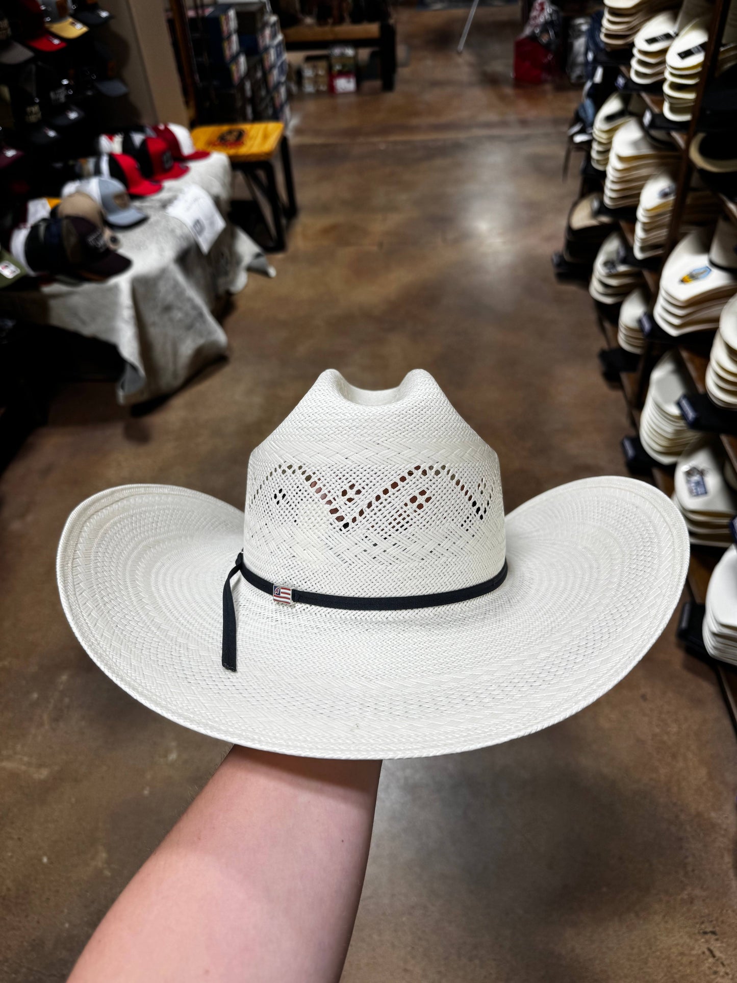 American Hat Co. Straw Hat 7420 RC 2CBLK