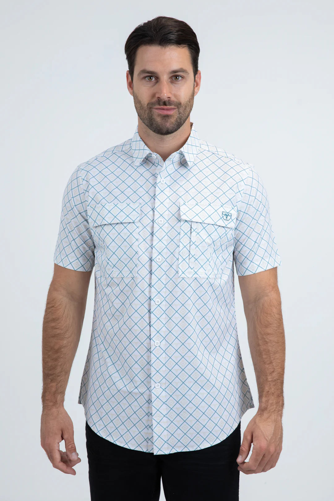 Platini Mens Performance Classic Fit Short Sleeve White Shirt PGS11114