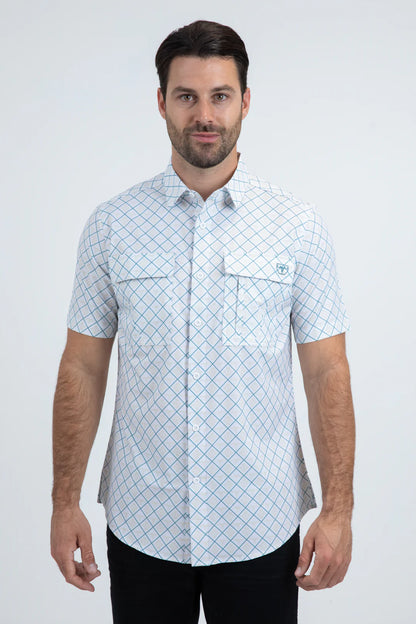 Platini Mens Performance Classic Fit Short Sleeve White Shirt PGS11114