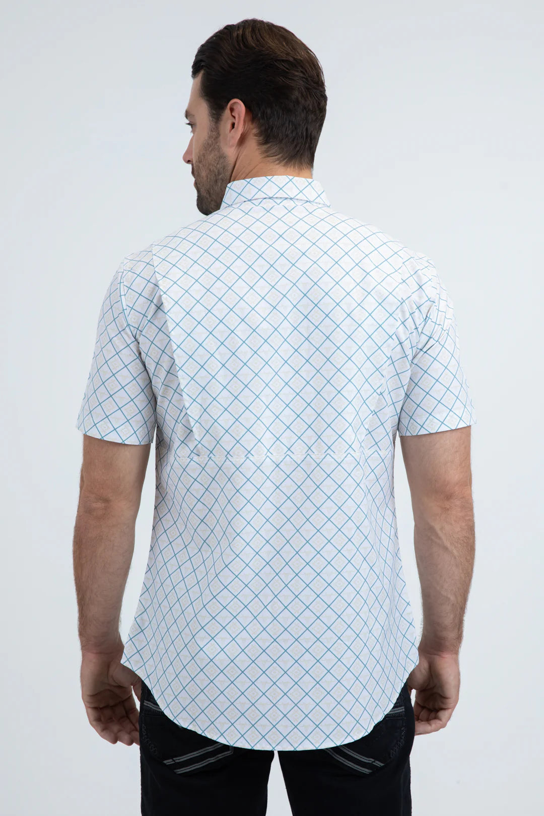 Platini Mens Performance Classic Fit Short Sleeve White Shirt PGS11114
