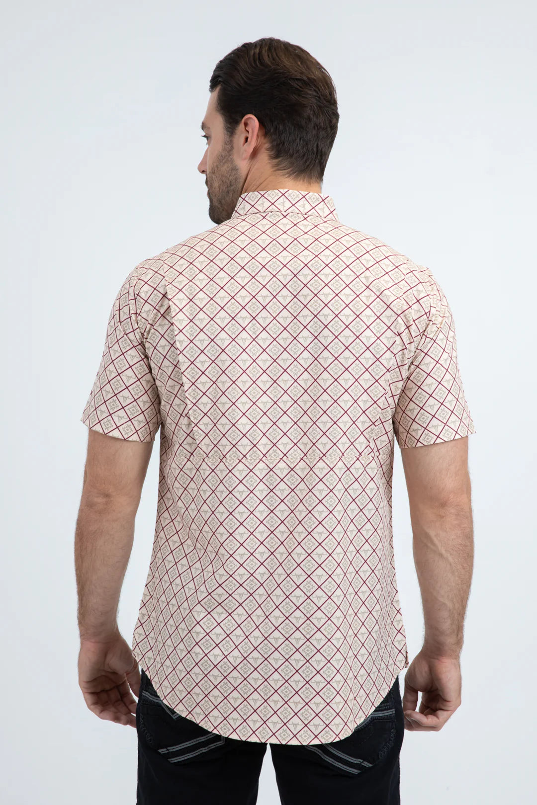 Platini Mens Performance Classic Fit Short Sleeve Beige Shirt PGS11115