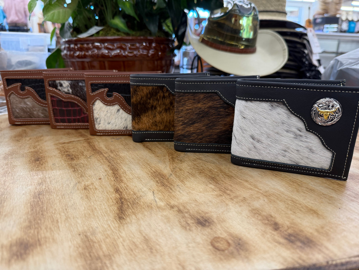 Cartera De Cuero Con Pelo De Vaca
