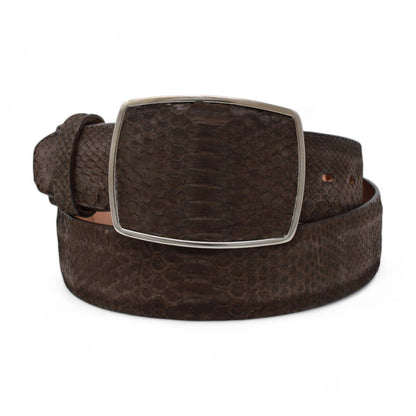 Los Altos Cowboy Belt Python Nobuck Brown