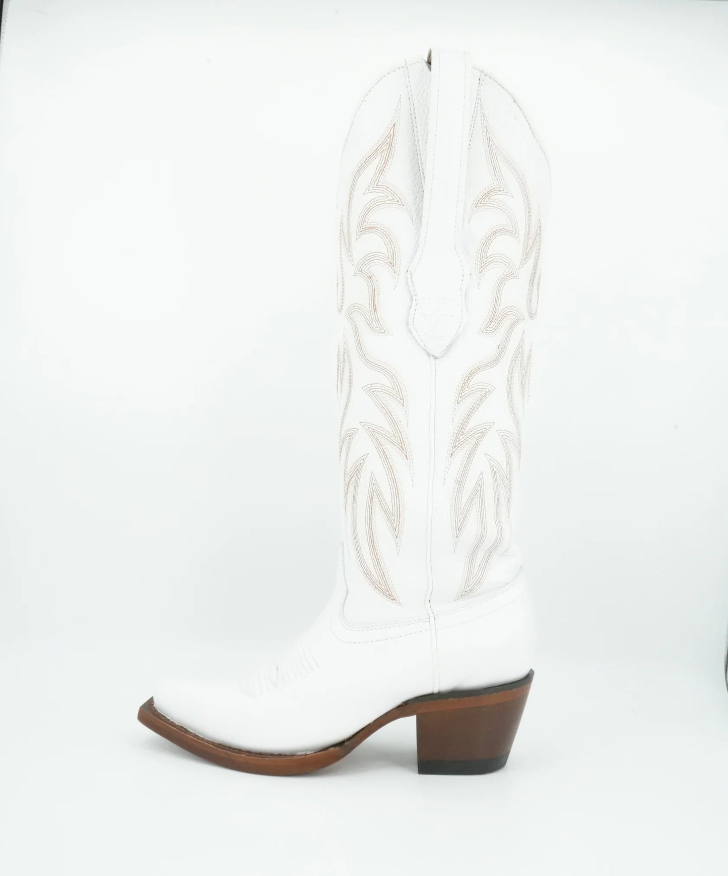 Los Altos Boots Ladies Deer Finish White Snipe Toe Boot