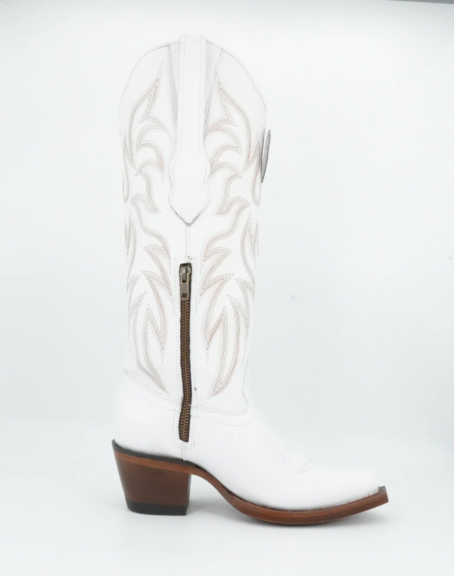 Los Altos Boots Ladies Deer Finish White Snipe Toe Boot