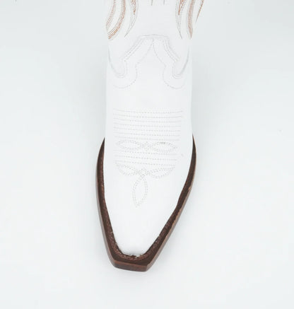 Los Altos Boots Ladies Deer Finish White Snipe Toe Boot