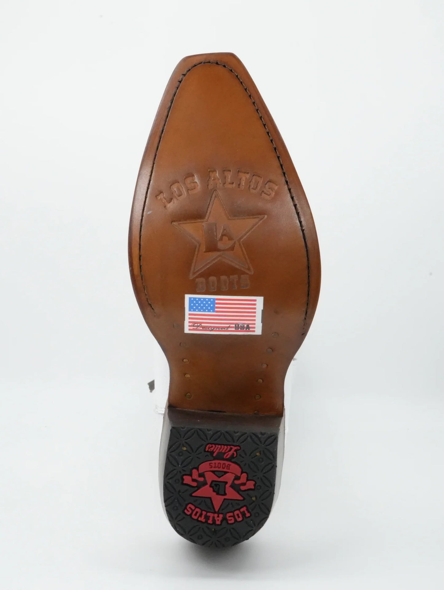 Los Altos Boots Ladies Deer Finish White Snipe Toe Boot