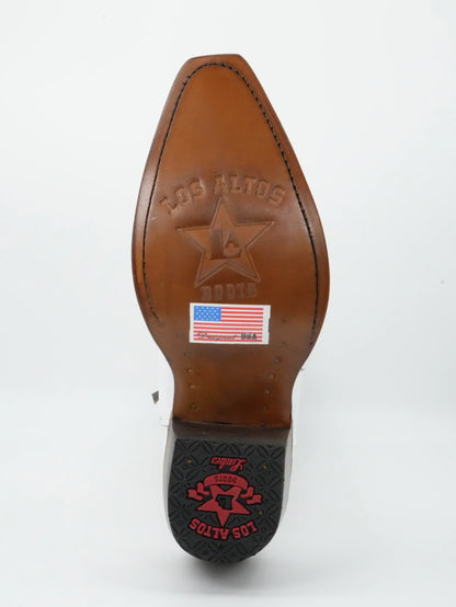 Los Altos Boots Ladies Deer Finish White Snipe Toe Boot