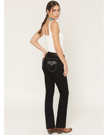 Miss Me Women's Mid Rise Embroidered Pocket 32" Bootcut Jeans M9590BV