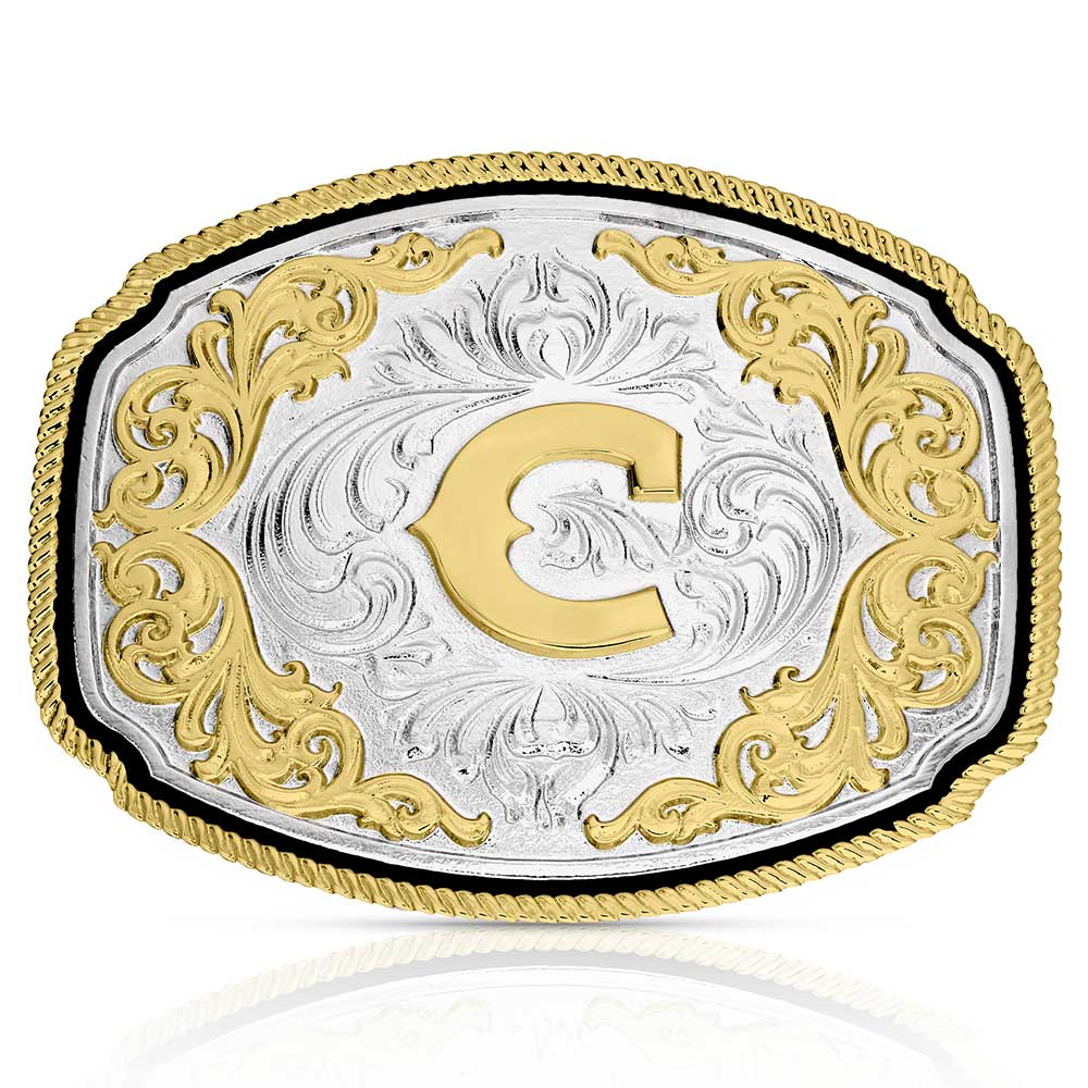 Montana Silversmiths Western Initial Buckle C Acc Buckle A1047C