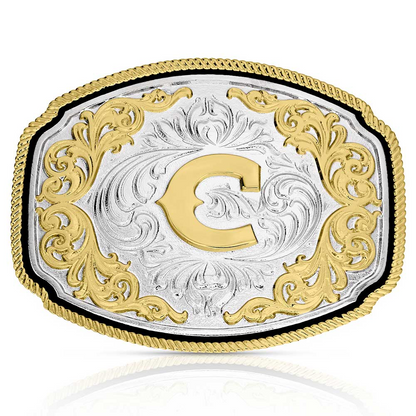 Montana Silversmiths Western Initial Buckle C Acc Buckle A1047C