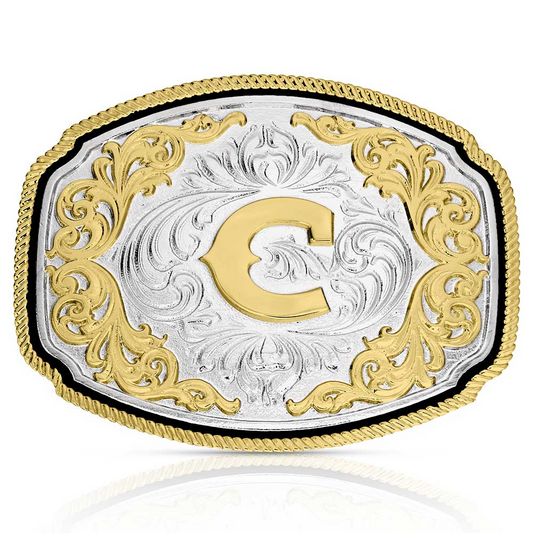 Montana Silversmiths Western Initial Buckle C Acc Buckle A1047C
