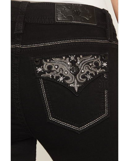 Miss Me Women's Mid Rise Embroidered Pocket 32" Bootcut Jeans M9590BV