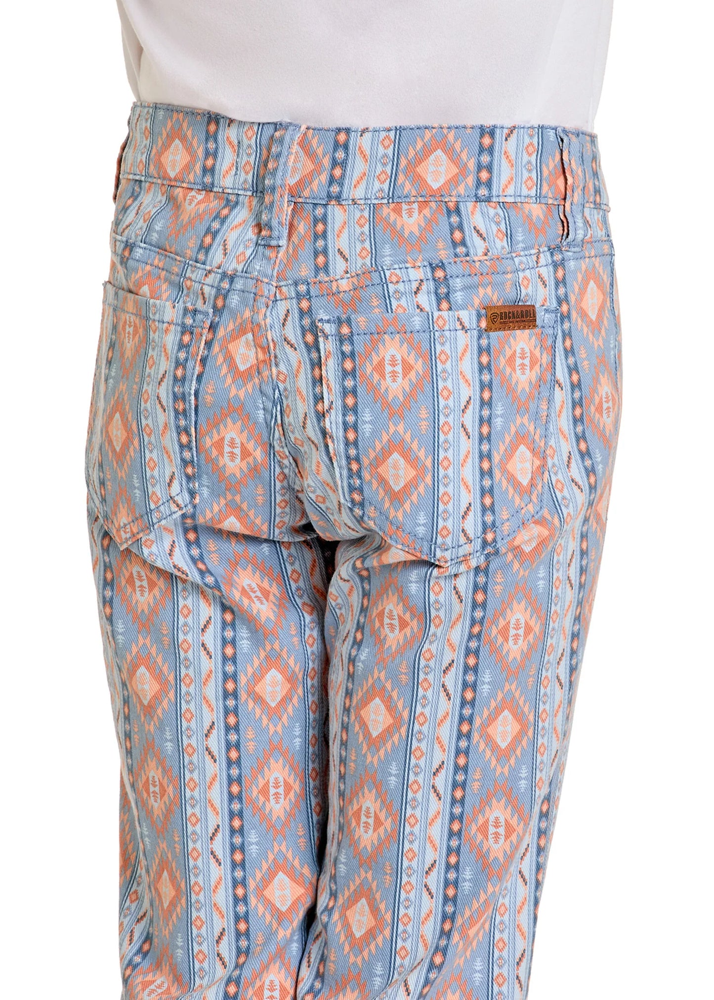 Rock&Roll Girls American Aztec Print Flare Jeans