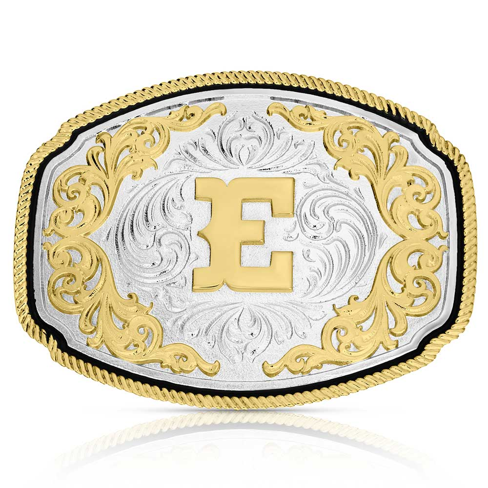 Montana Silversmiths Western Initial Buckle E Acc Buckle A1047E