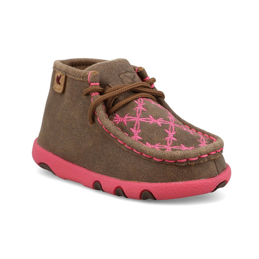 Twisted X Infant Girls' Chukka Driving Moc Color Bomber & Pink ICA0037
