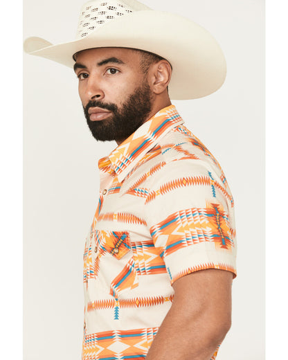 Rock&Roll Men’s Southwestern Aztec Print SS Snap Shirt