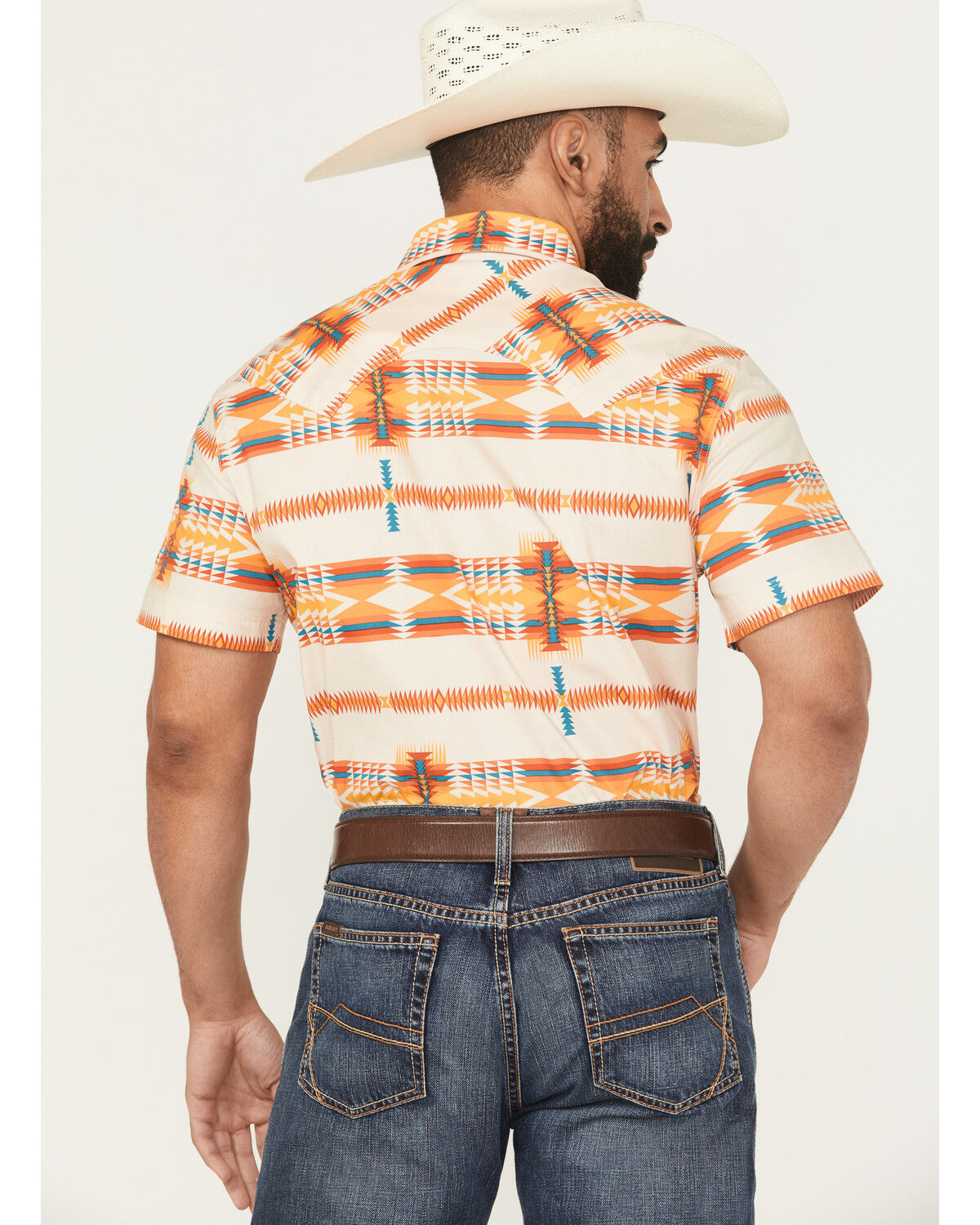 Rock&Roll Men’s Southwestern Aztec Print SS Snap Shirt
