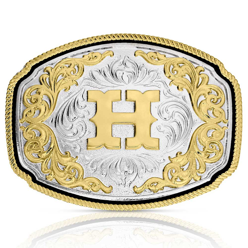 Montana Silversmiths Western Initial Buckle H Acc Buckle A1047H