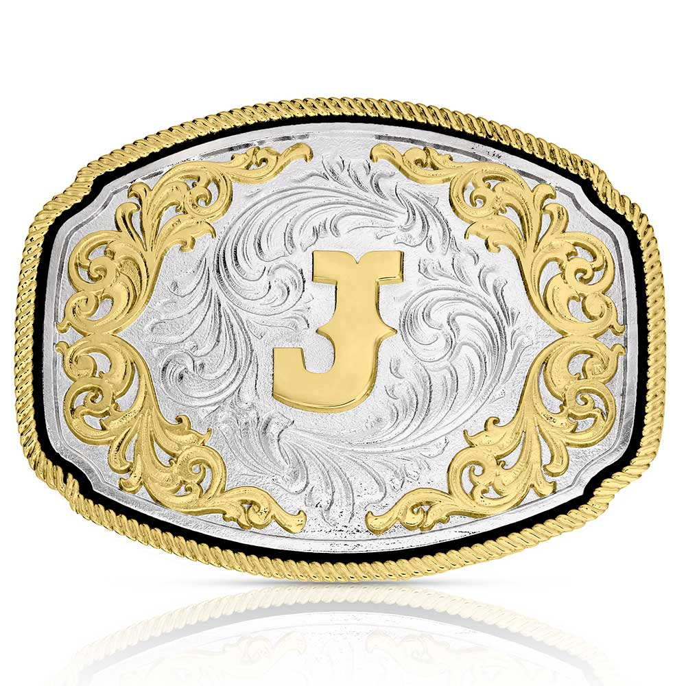 Montana Silversmiths Western Initial Buckle J Acc Buckle A1047J