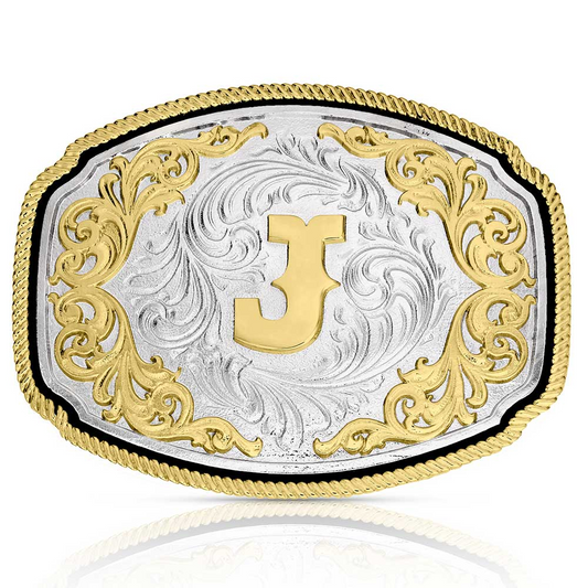 Montana Silversmiths Western Initial Buckle J Acc Buckle A1047J