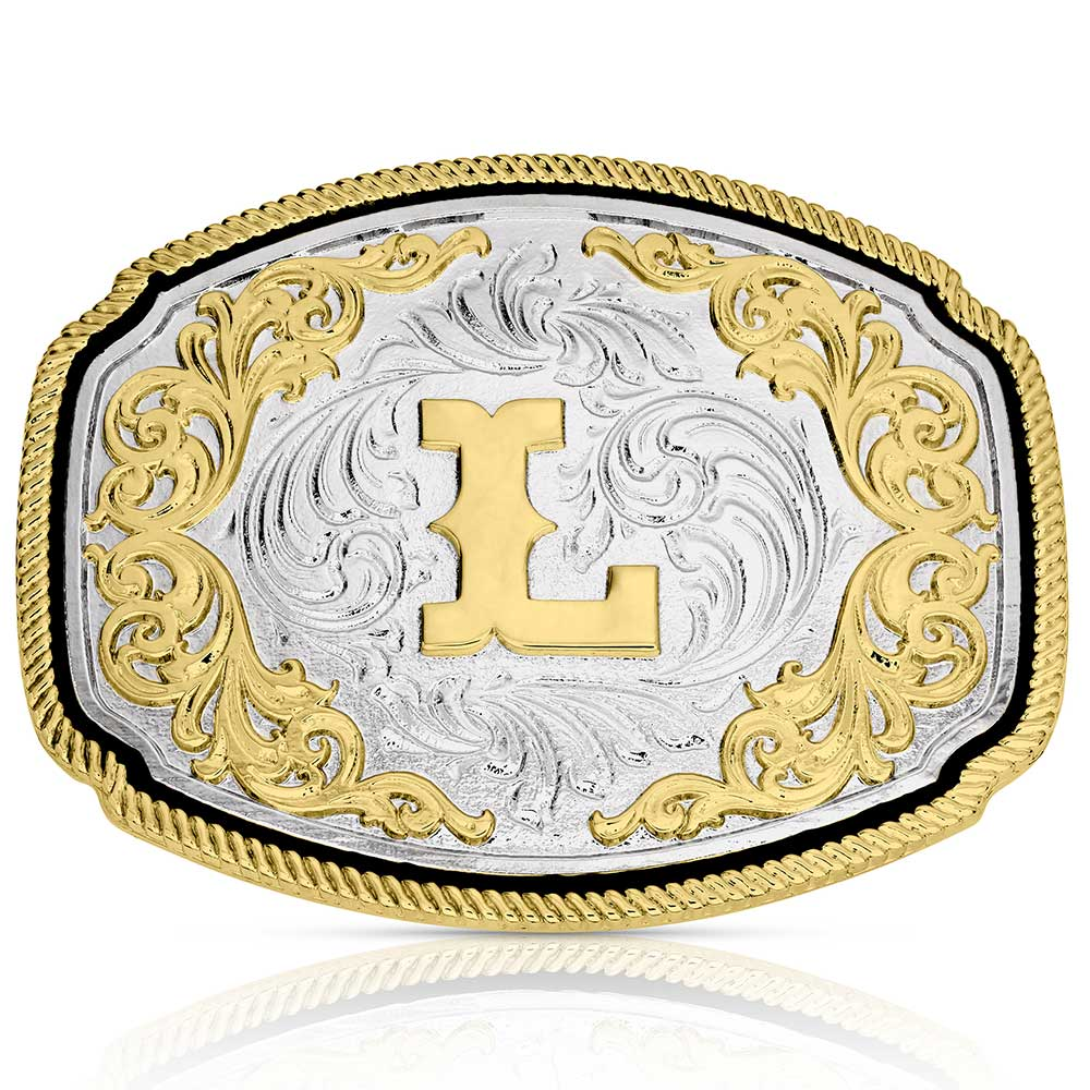 Montana Silversmiths Western Initial Buckle L Acc Buckle A1047L