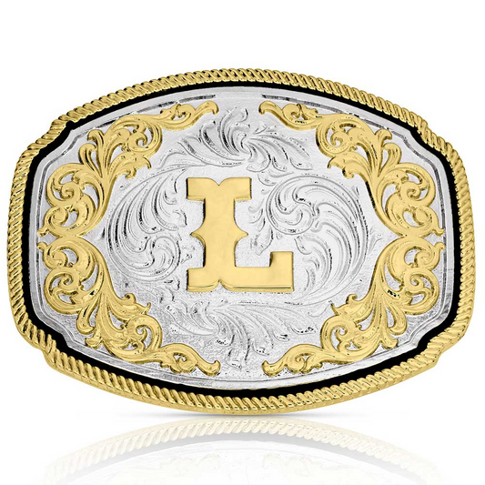 Montana Silversmiths Western Initial Buckle L Acc Buckle A1047L