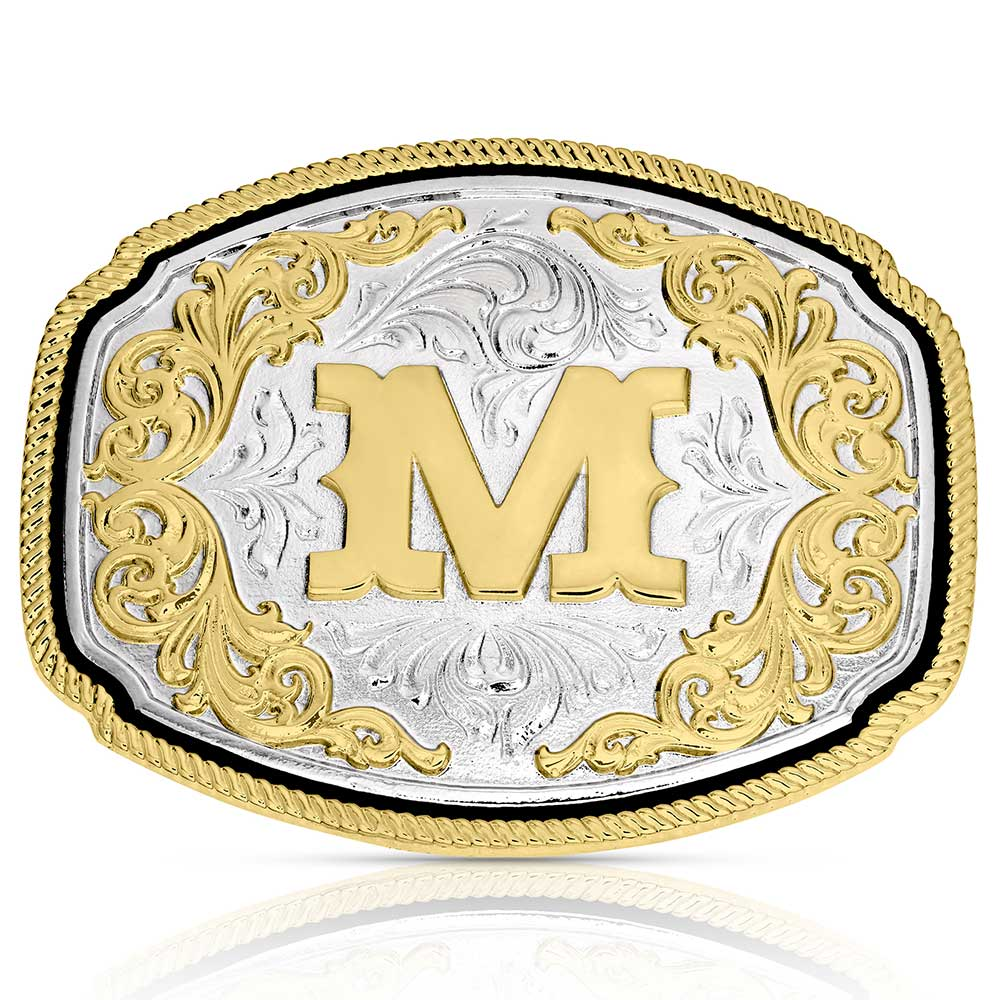 Montana Silversmiths Western Initial Buckle M Acc Buckle A1047M
