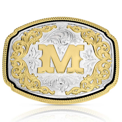 Montana Silversmiths Western Initial Buckle M Acc Buckle A1047M