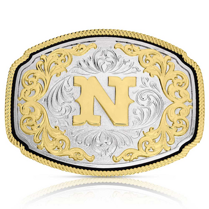 Montana Silversmiths Western Initial Buckle N Acc Buckle A1047N