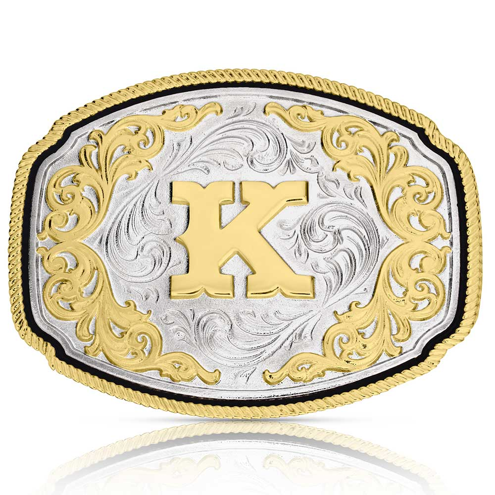 Montana Silversmiths Western Initial Buckle K Acc Buckle A1047K
