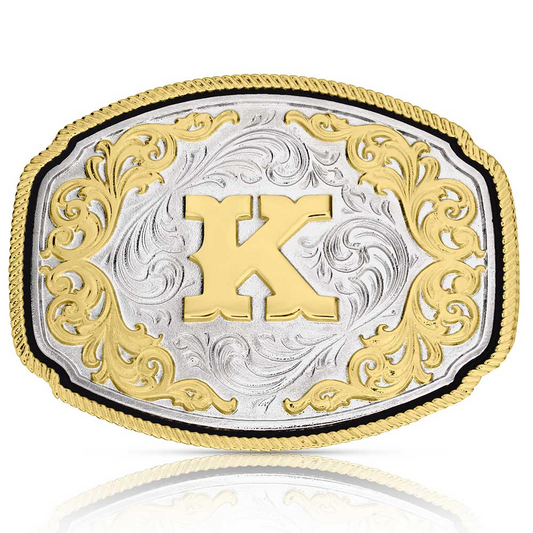 Montana Silversmiths Western Initial Buckle K Acc Buckle A1047K